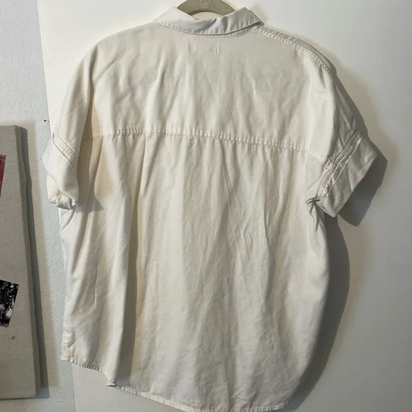 Madewell Boxy Button Down Top - white 100% cotton - Picture 4 of 5